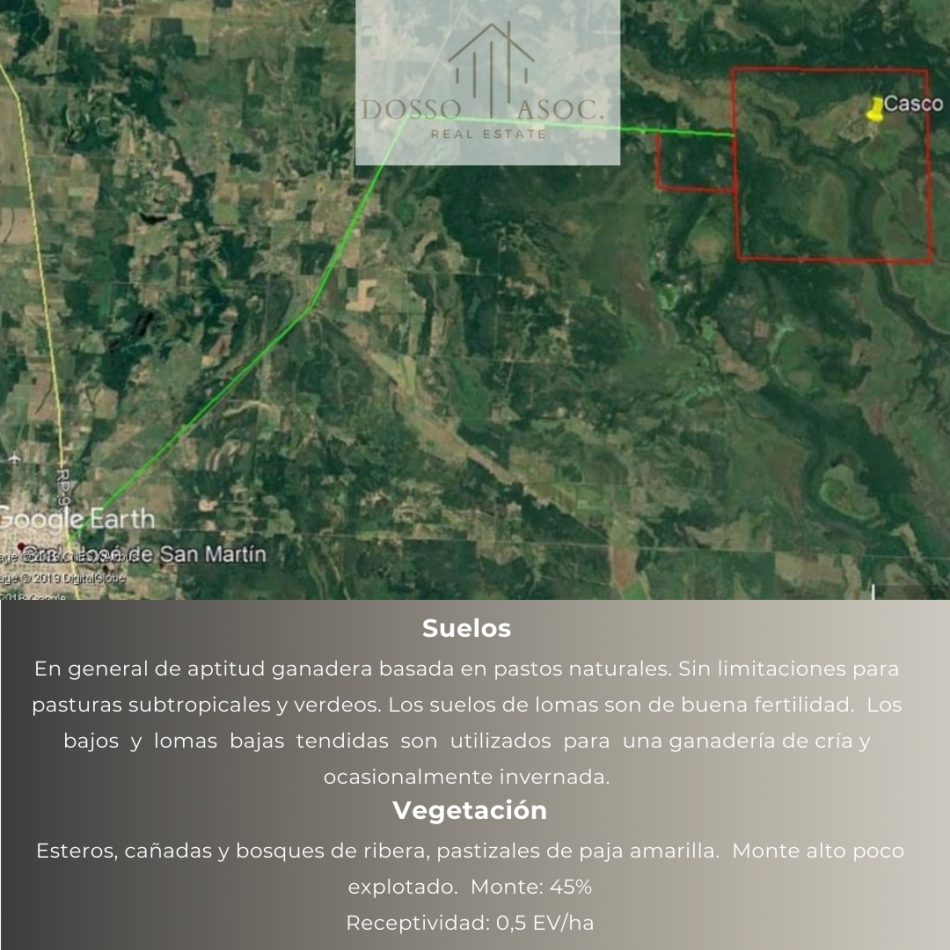 Vende campo A 15 km de General San Martin, Chaco (S 26° 26' 0.571''   O 59° 8' 49.515''). A 125 km de Resistencia. 