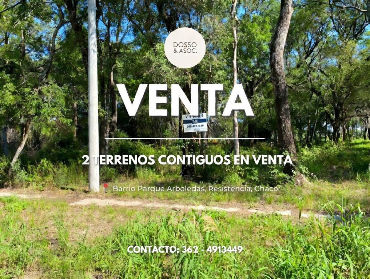 VENDE 2 TERRENOS CONTIGUOS EN BARRIO PARQUE ARBOLEDAS