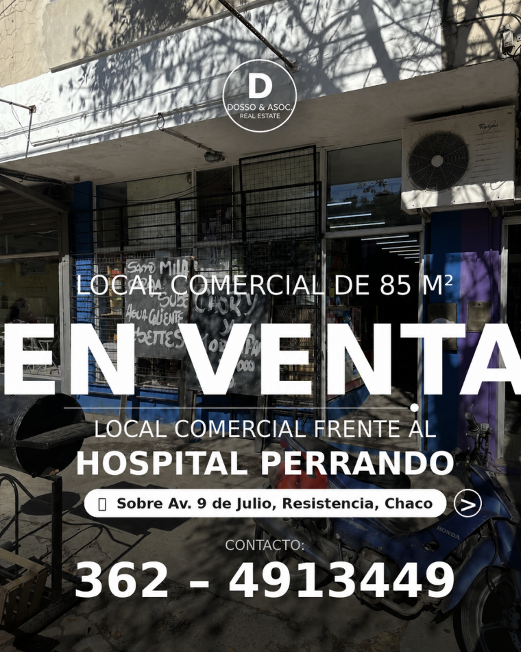 SE VENDE LOCAL COMERCIAL SOBRE AVENIDA 9 DE JULIO FRENTE A HOSPITAL PERRANDO
